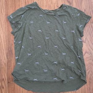 Green Zebra Printed Top
